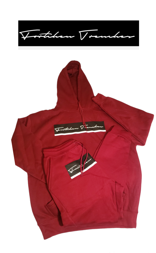 FTRENCHES Jogger Set ( BURGUNDY)